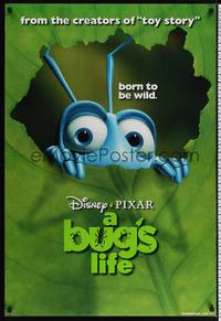 4w112 BUG'S LIFE DS 1sh '98 Walt Disney, Pixar CG, cute art of peeking ant!