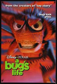 4w113 BUG'S LIFE teaser DS 1sh '98 Walt Disney, Pixar CG cartoon, giant grasshopper!