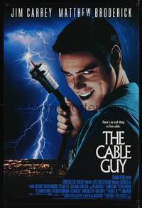 4w118 CABLE GUY int'l DS 1sh '96 image of demented Jim Carrey, directed by Ben Stiller!