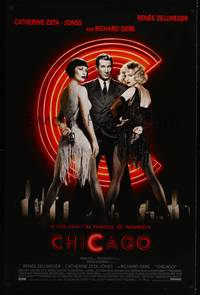 4w132 CHICAGO 1sh '02 sexy dancers Renee Zellweger & Catherine Zeta-Jones, Richard Gere!