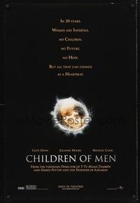 4w136 CHILDREN OF MEN advance DS 1sh '06 Clive Owen, Julianne Moore, Michael Caine