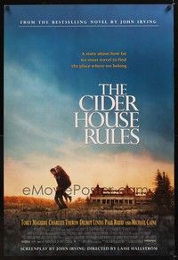4w139 CIDER HOUSE RULES DS 1sh '99 Tobey McGuire carries Charlize Theron piggyback!