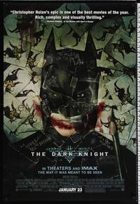 4w166 DARK KNIGHT DS IMAX advance 1sh '08 cool playing card image of Christian Bale as Batman!