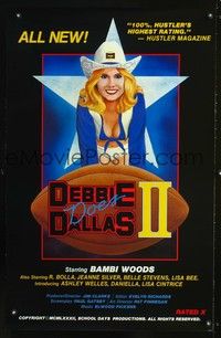 4w173 DEBBIE DOES DALLAS 2 1sh '82 x-rated, Ron Jeremy, sexy art of Bambi Woods as cheerleader!