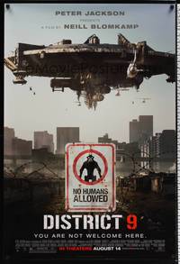 4w185 DISTRICT 9 advance DS 1sh '09 Neill Blomkamp, Sharlto Copley, cool image of giant space ship!