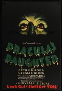4w002 DRACULA'S DAUGHTER S2 recreation 1sh 2000 Gloria Holden in title role in Universal horror!