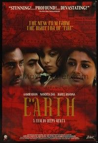4w192 EARTH arthouse 1sh '98 Aamir Khan, Nandita Das, based on Cracking India by Bapsi Sidhwa!
