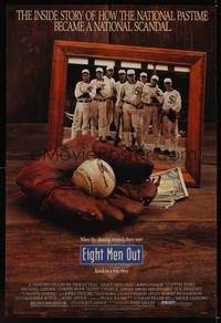 4w197 EIGHT MEN OUT 1sh '88 John Sayles, John Cusack, Chicago Black Sox, baseball!