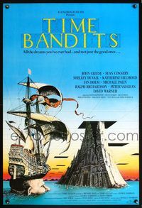 4w679 TIME BANDITS English 1sh '81 John Cleese, Sean Connery, art by director Terry Gilliam!