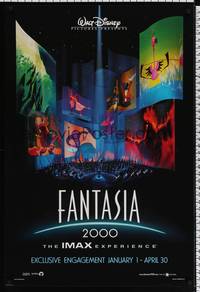 4w208 FANTASIA 2000 IMAX advance DS 1sh '99 Walt Disney cartoon set to classical music!