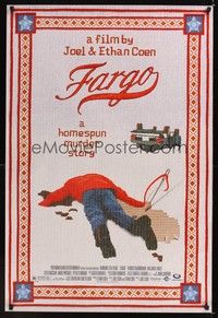 4w210 FARGO DS 1sh '96 a homespun murder story from the Coen Brothers, great image!