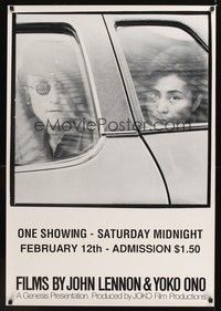 4w005 FILMS BY JOHN LENNON & YOKO ONO advance 1sh '80 cool photo of John & Yoko by Iain MacMillan!
