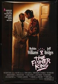 4w217 FISHER KING int'l 1sh '91 Jeff Bridges & Robin Williams searching for sanity!