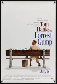 4w223 FORREST GUMP advance 1sh '94 Tom Hanks sits on bench, Robert Zemeckis classic!