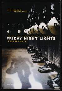 4w225 FRIDAY NIGHT LIGHTS teaser DS 1sh '04 Texas high school football, cool image of locker room!