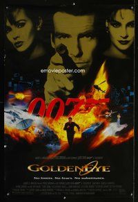 4w243 GOLDENEYE 1sh '95 Pierce Brosnan as secret agent James Bond 007!