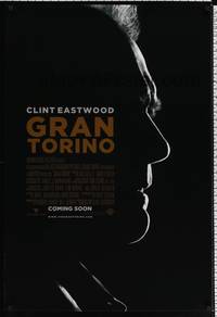 4w251 GRAN TORINO advance DS int'l 1sh '08 cool shadowy profile of Clint Eastwood!