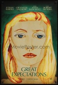 4w252 GREAT EXPECTATIONS style A teaser DS 1sh '98 art of Gwyneth Paltrow, Charles Dickens!