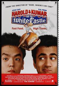 4w258 HAROLD & KUMAR GO TO WHITE CASTLE advance 1sh '04 John Cho & Kal Penn, fast food & high times