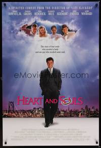 4w260 HEART & SOULS DS 1sh '93 Robert Downey Jr, Charles Grodin, Kyra Sedgwick, Elizabeth Shue!