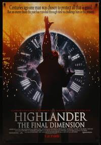 4w272 HIGHLANDER 3 advance 1sh '95 Christopher Lambert, chosen to protect all that is good!