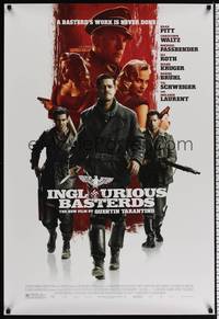 4w315 INGLOURIOUS BASTERDS DS 1sh '09 Quentin Tarantino, Nazi-killer Brad Pitt, Christoph Waltz!