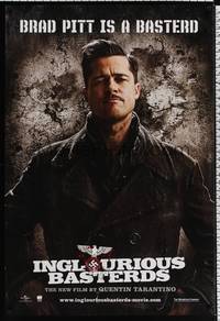 4w317 INGLOURIOUS BASTERDS teaser DS 1sh '09 Quentin Tarantino, Nazi-killer Brad Pitt is a basterd!
