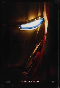 4w323 IRON MAN teaser DS 1sh '08 Robert Downey Jr. is Iron Man, Terrence Howard!