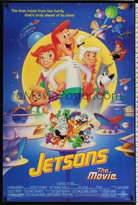 4w340 JETSONS THE MOVIE DS 1sh '90 Hanna-Barbera sci-fi family cartoon, cool art!