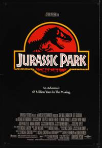 4w349 JURASSIC PARK 1sh '93 Steven Spielberg, Richard Attenborough re-creates dinosaurs!