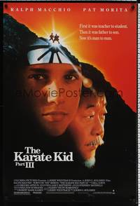 4w356 KARATE KID PART III 1sh '89 close-ups of Ralph Macchio & Pat Morita!