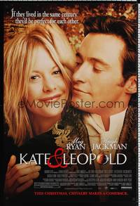 4w357 KATE & LEOPOLD advance 1sh '01 romantic close-up of Meg Ryan & Hugh Jackman!