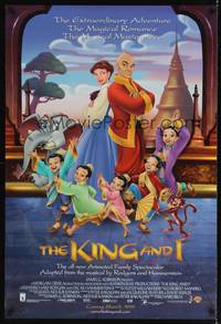 4w373 KING & I advance DS 1sh '99 cartoon version of Oscar Hammerstein's classic musical!