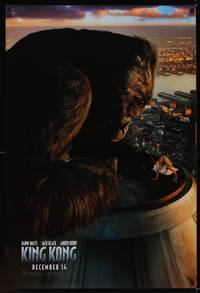 4w376 KING KONG teaser DS 1sh '05 Naomi Watts & giant ape on rooftop!