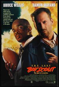 4w403 LAST BOY SCOUT advance DS 1sh '91 Bruce Willis, Damon Wayans, football & gambling!