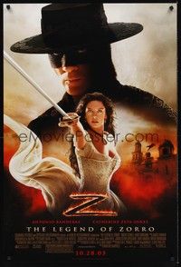 4w411 LEGEND OF ZORRO advance DS 1sh '05 Antonio Banderas is Zorro, sexy Catherine Zeta-Jones!