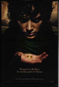 4w430 LORD OF THE RINGS: THE FELLOWSHIP OF THE RING teaser DS 1sh '01 J.R.R. Tolkien, Elijah Wood!