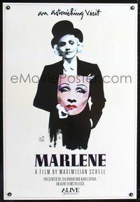 4w443 MARLENE 1sh '86 Dietrich biography directed by Max Schell, art by Michaele Vollbrach!