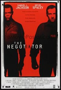 4w481 NEGOTIATOR advance DS 1sh '98 cool image of Samuel L. Jackson & Kevin Spacey!
