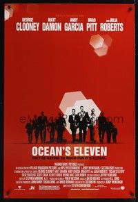 4w490 OCEAN'S 11 DS 1sh '01 Steven Soderbergh, George Clooney, Matt Damon, Brad Pitt