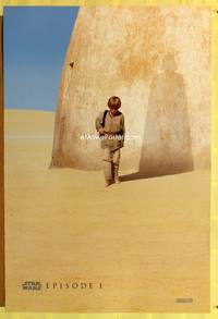 4w504 PHANTOM MENACE DS style A teaser 1sh '99 Star Wars Episode I, Anakin Skywalker w/Vader shadow!