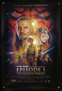 4w506 PHANTOM MENACE style B 1sh '99 George Lucas, Star Wars Episode I, art by Drew Struzan!