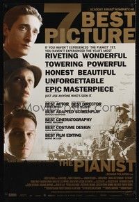 4w509 PIANIST reviews DS 1sh '02 directed by Roman Polanski, Adrien Brody!