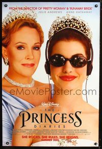 4w518 PRINCESS DIARIES DS advance 1sh '01 Julie Andrews, Anne Hathaway, Disney!