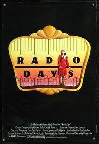 4w528 RADIO DAYS 1sh '87 Woody Allen, Seth Green, Dianne Wiest, New York City!