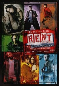4w536 RENT teaser DS 1sh '05 Anthony Rapp, Adam Pascal, Rosario Dawson, from Broadway musical!