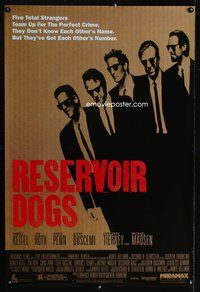 4w537 RESERVOIR DOGS 1sh '92 Quentin Tarantino, Harvey Keitel, Steve Buscemi, Chris Penn!