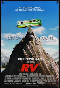 4w554 RV advance DS 1sh '06 Robin Williams, wacky image of RV on mountaintop!