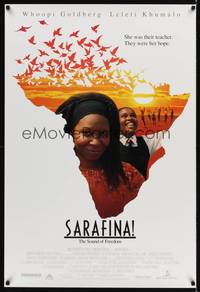 4w556 SARAFINA int'l DS 1sh '92 Whoopi Goldberg teaches music to kids in Africa!