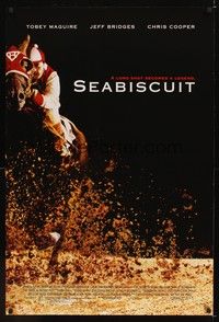 4w565 SEABISCUIT DS 1sh '03 horse racing jockey Tobey McGuire & most famous underdog!